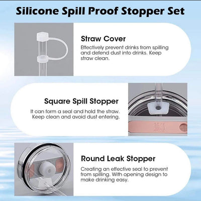 Best Quality Stanley Tumbler Spill Stopper Set | Stanley Cup Topper Set | Stainless Steel Spil Stopper,Tumbler Accessories,Stanley Accessory