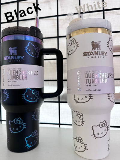 40oz Stanley Hello Kitty Stainless Steel Tumbler, Laser Engraved Tumbler With Lid and Straw, Gift for Her, Drinkware.