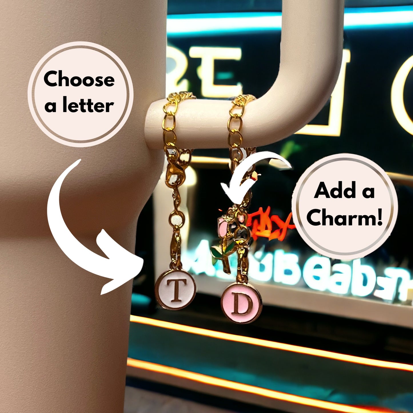 Charm For Stanley Cup | Stanley Accessories | Personalized Charm for Tumbler | Wine Glass Charm | Tumbler Handle Charm | Cup 40oz charm