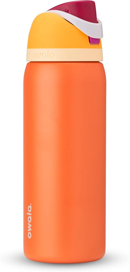 Owala Citrus Crush Color Freesip Water Bottles, Personalized Stainless Steel Bottle, Laser Engraved Custom Bottle, Thanksgiving, Zengraved