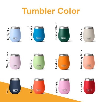 YETI Rambler Tumbler Stainless Steel, Personalized Stainless Steel Tumbler, Laser Engraved Tumbler, 10oz