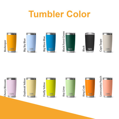 YETI Rambler Tumbler Stainless Steel, Personalized Stainless Steel Tumbler, Laser Engraved Tumbler, 20oz, 10oz