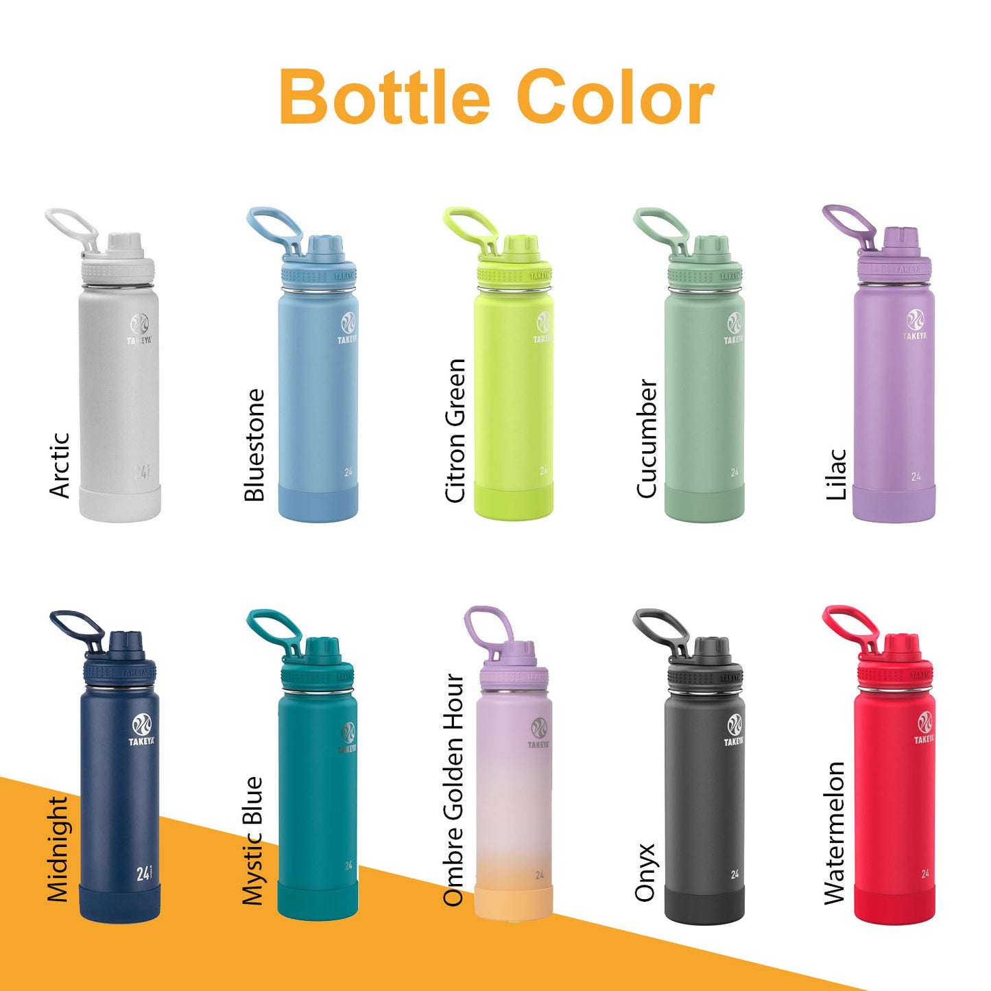 Personalized Takeya 24oz Activate Bottle: Laser Engraved Stainless Steel Water Bottle, Custom Name Bottle, Custom Logo Bottle, Bulk Bottle