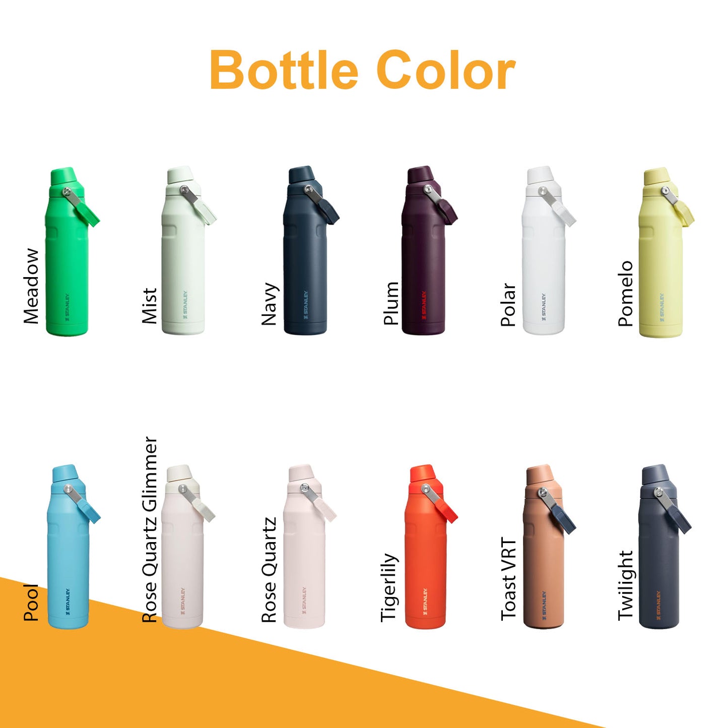 36oz Stanley Ice Flow Fast Flow Bottle, Personalized Stainless Steel  Water Bottle,Laser Engraved Bottle with Integrated cap holder and Lid