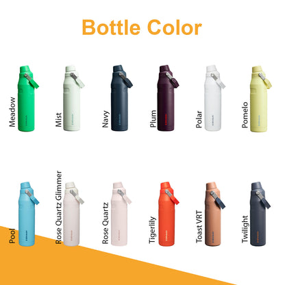 36oz Stanley Ice Flow Fast Flow Bottle, Personalized Stainless Steel  Water Bottle,Laser Engraved Bottle with Integrated cap holder and Lid