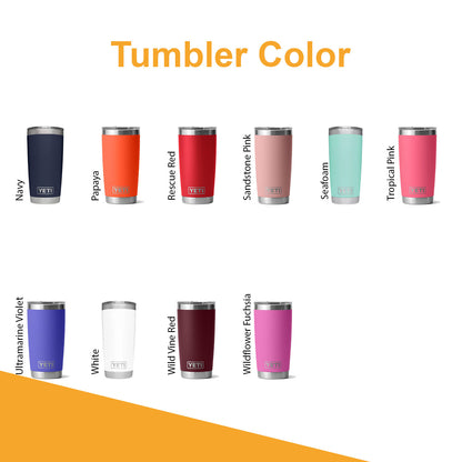 YETI Rambler Tumbler Stainless Steel, Personalized Stainless Steel Tumbler, Laser Engraved Tumbler, 20oz, 10oz