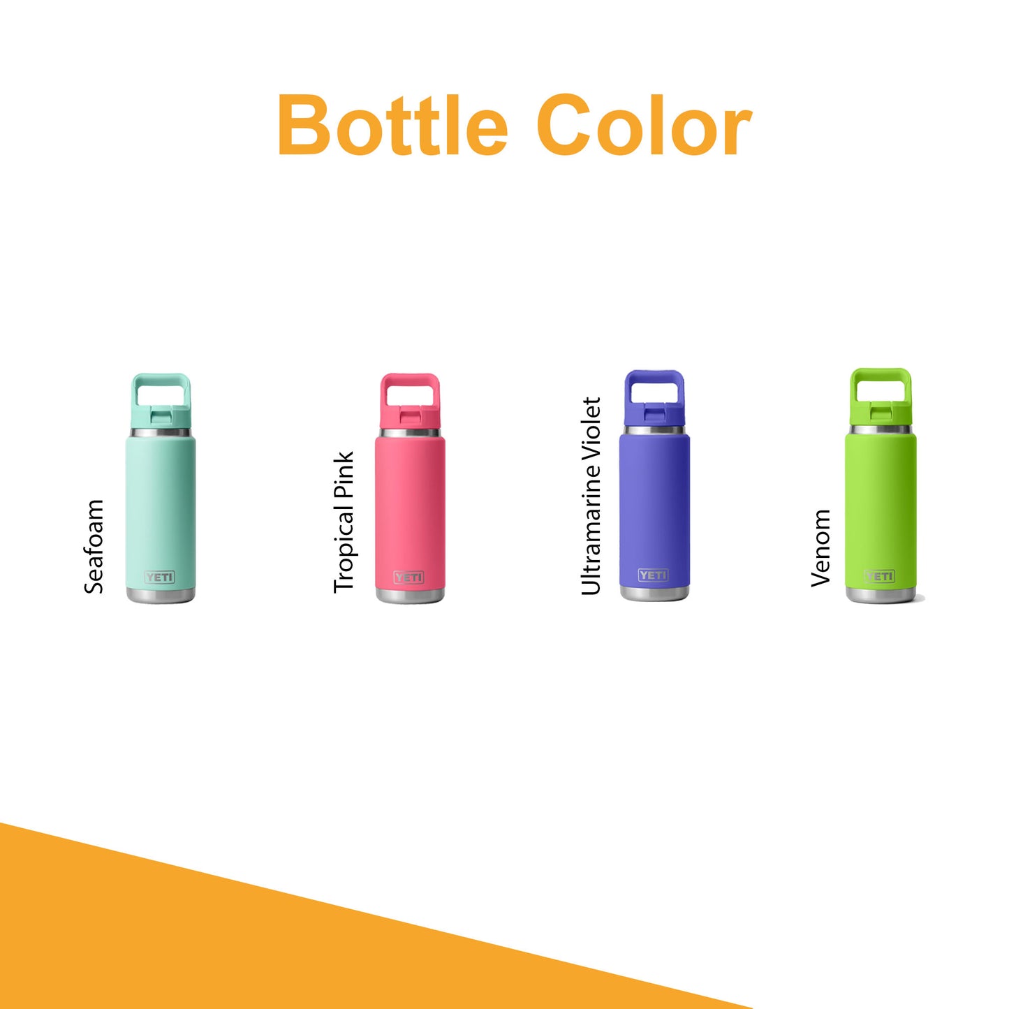 YETI Rambler 26oz 2.0 Stainless Steel Water Bottle, Personalized Vacuum Insulated Bottle, Laser Engraved Water Bottle with Straw Cap, Drinkware