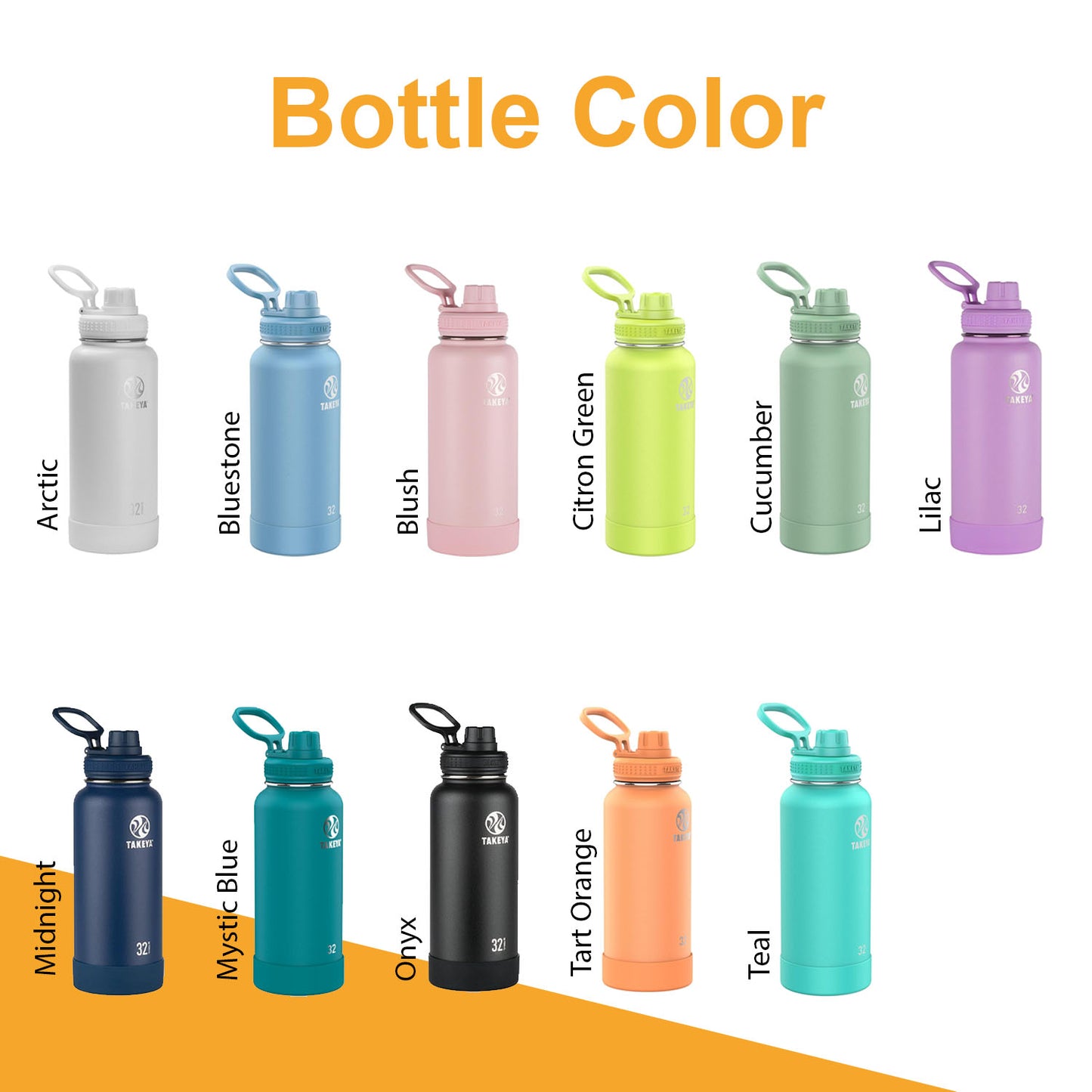 Personalized Takeya 32oz Activate Bottle: Laser Engraved Stainless Steel Water Bottle, Custom Name Bottle, Custom Logo Bottle, Bulk Bottle