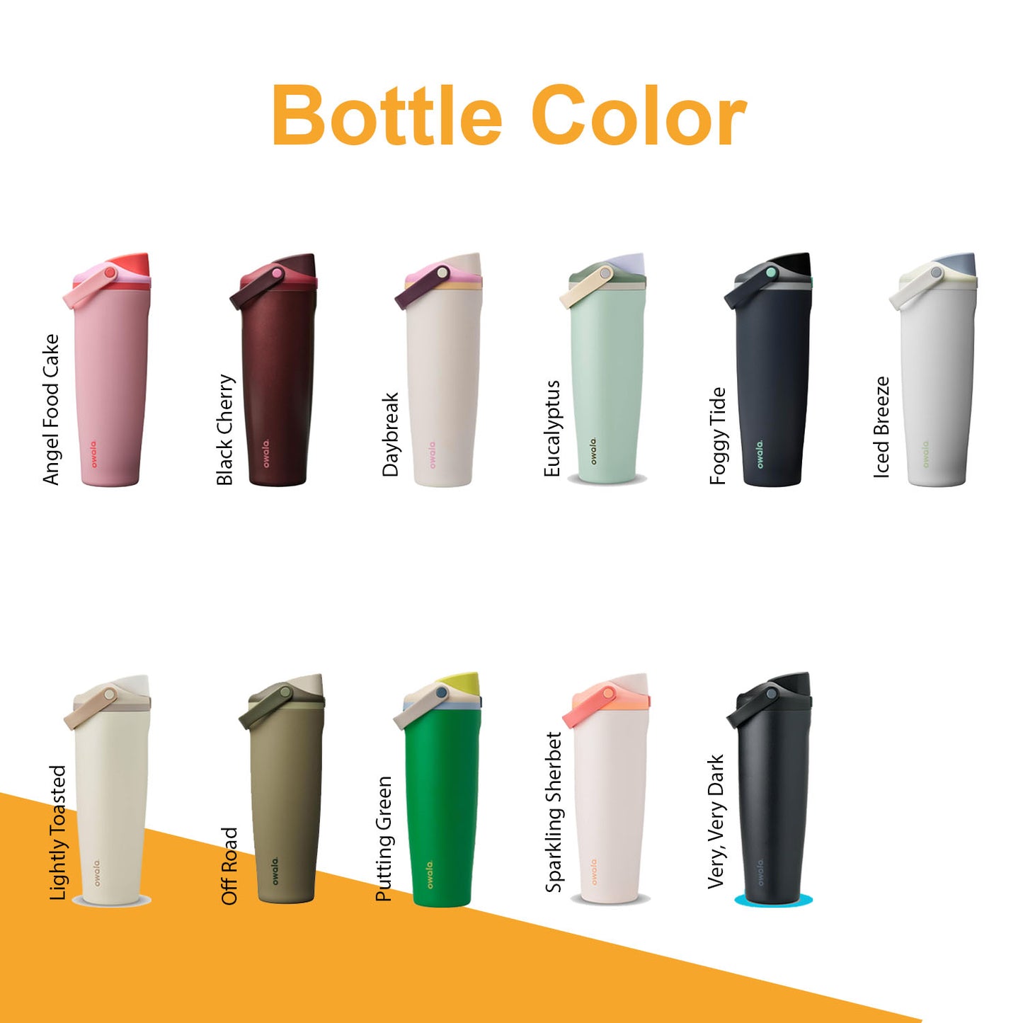 30oz, 40oz Owala Very Very Dark Color Freesip Sway Water Bottle. Laser Engraved Owala Bottle with Handle, Customized Bottle with Name & Logo