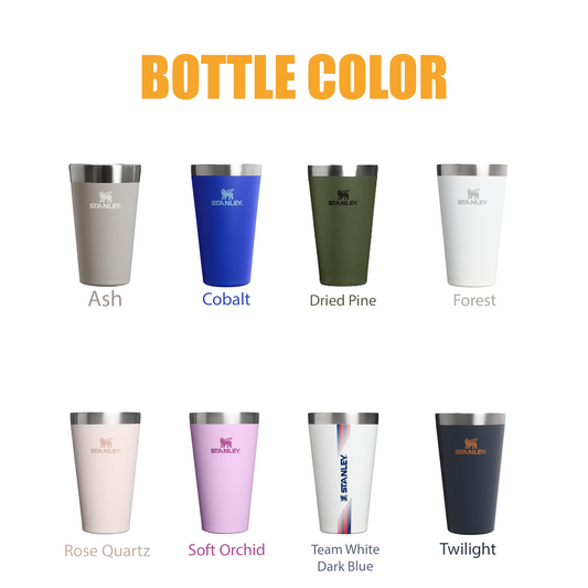 16oz Stanley Pint Glass Stainless Steel, Personalized Stainless Glass, Laser Engraved Pint Glass