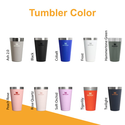16oz Stanley Pint Glass Stainless Steel, Personalized Stainless Glass, Laser Engraved Pint Glass