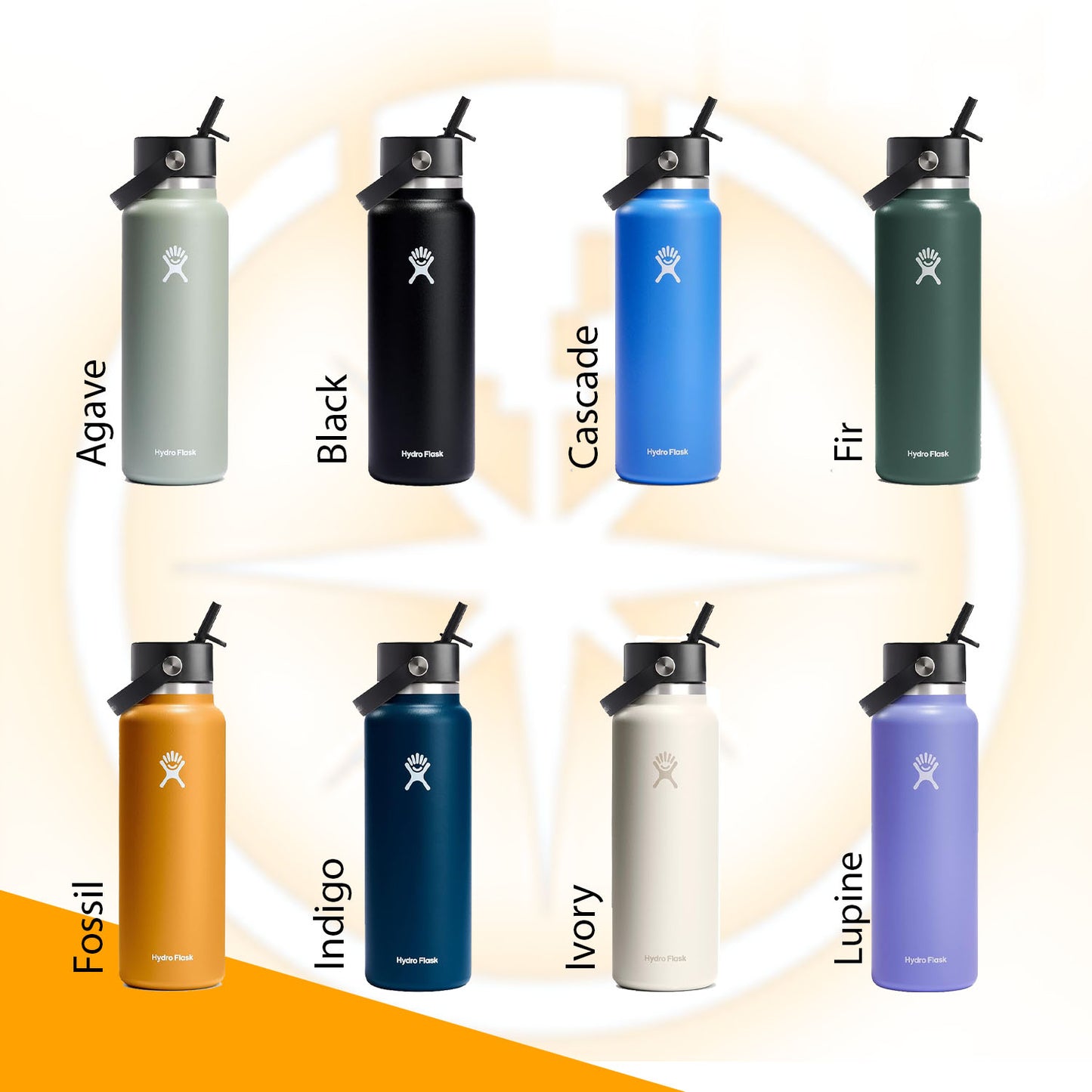 40oz Hydro Flask Flex Straw Lid Bottle, Personalized Stainless Steel Water Bottle, Laser Engrave Insulated Water Bottles