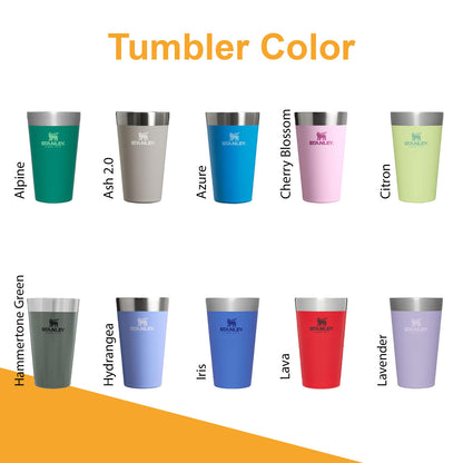 16oz Stanley Pint Glass Stainless Steel, Personalized Stainless Glass, Laser Engraved Pint Glass