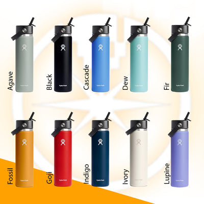 24oz Hydro Flask Flex Straw Lid Bottle, Personalized Stainless Steel Water Bottle, Laser Engrave Insulated Water Bottles