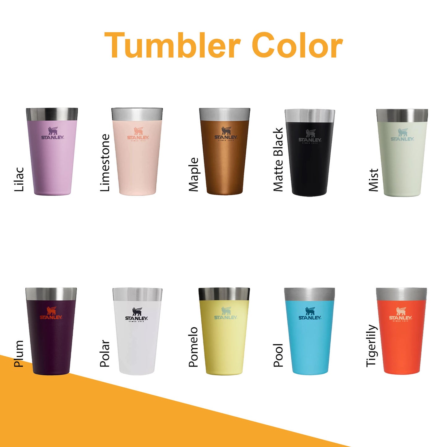 16oz Stanley Pint Glass Stainless Steel, Personalized Stainless Glass, Laser Engraved Pint Glass