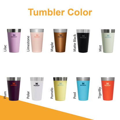 16oz Stanley Pint Glass Stainless Steel, Personalized Stainless Glass, Laser Engraved Pint Glass