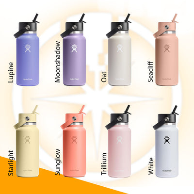 32oz Hydro Flask Flex Straw Lid Bottle, Personalized Stainless Steel Water Bottle, Laser Engrave Insulated Water Bottles