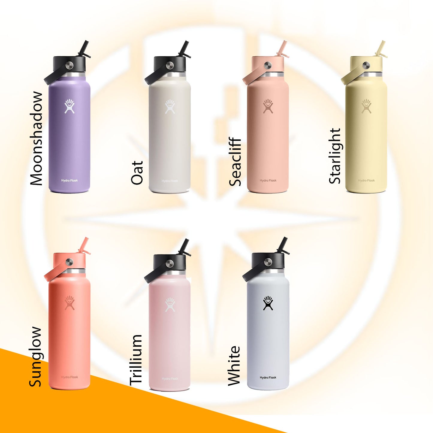 40oz Hydro Flask Flex Straw Lid Bottle, Personalized Stainless Steel Water Bottle, Laser Engrave Insulated Water Bottles