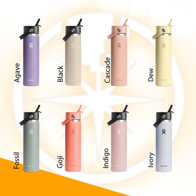 24oz Hydro Flask Flex Straw Lid Bottle, Personalized Stainless Steel Water Bottle, Laser Engrave Insulated Water Bottles