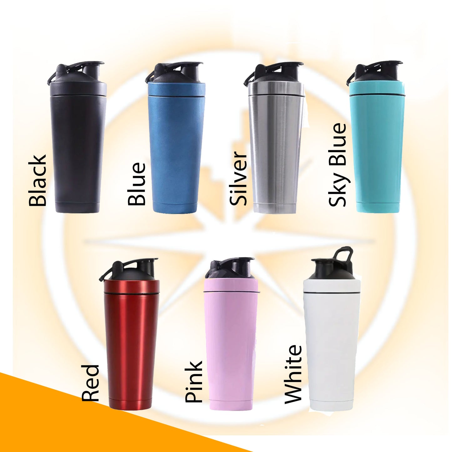 24oz Thermal Protein Shaker Bottle, Double Walled 304,Personalized Stainless Steel Powder Shaker Bottle, Laser Engrave Vacuum Flask
