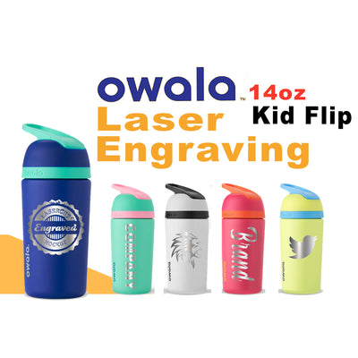 14oz Owala Kids Flips, Personalized Stainless Steel Water Bottle with Straw, Laser Engrave Insulated Water Bottles, Locking Lid Water Bottle.