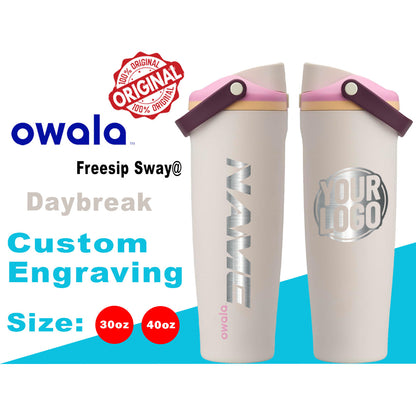 30oz/40oz Owala Daybreak Color Freesip Sway Water Bottles, Laser Engraved Owala, Owala Name Bottle, Owala Logo Bottle, Zengraved Store