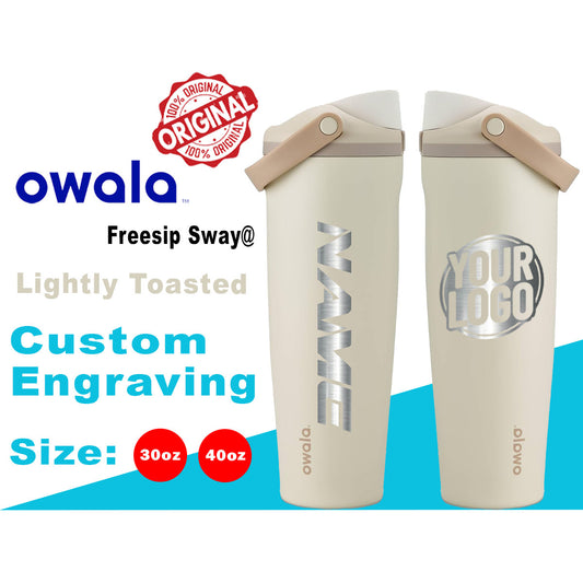 Owala Lightly Toasted Color Freesip Sway Water Bottles, Laser Engraved Owala, Owala Name Bottle, Owala Logo Bottle, Zengraved Store