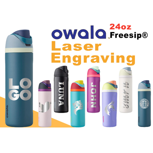 24oz Owala FreeSip Insulated Water Bottles | Laser Engraved Bottle, Name Owala Bottle, Logo Owala Bottle, Best For Travel, Sports, and Gym