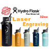 32oz Hydro Flask Flex Straw Lid Bottle, Personalized Stainless Steel Water Bottle, Laser Engrave Insulated Water Bottles