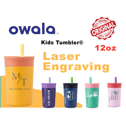 Personalized Owala 12oz Kids Tumbler, Laser Engraved Tumbler for child, Best Gift for child, School Bottle, Custom Owala Name tumbler