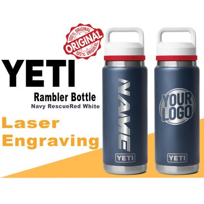 Yeti Navy Rescue Red White Color Rambler Bottle | Custom Gift For your Friends and Family, Name & Logo Engraved Bottle, Zengraved