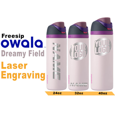 Owala Dreamy Field Insulated Water Bottles, Personlized Stainless Steel Water Bottle, Laser Engrave Custom Water Bottle with Straw.