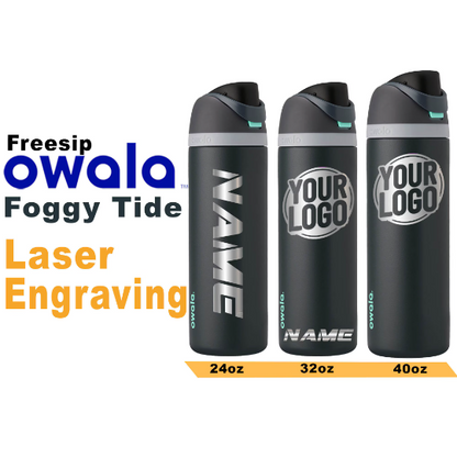 Owala Foggy Tide Insulated Water Bottles, Personlized Stainless Steel Water Bottle, Laser Engrave Custom Water Bottle with Straw.