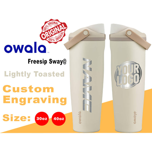 Owala Lightly Toasted Color Freesip Sway Water Bottles, Laser Engraved Owala, Owala Name Bottle, Owala Logo Bottle engraving lounge