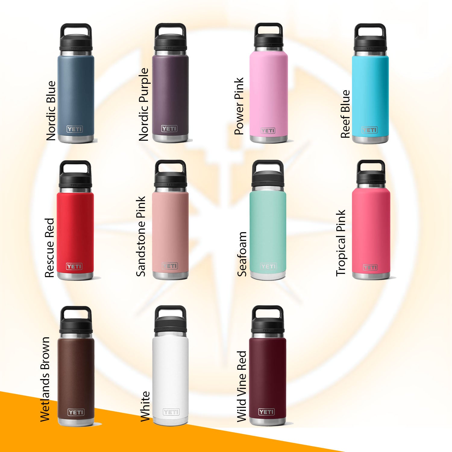 Personalized 46oz YETI Rambler Stainless Steel Bottle, Vacuum Insulated Custom Water Bottle, Laser Engraved Bottle with Chug Cap