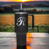 Personalized Alphabet Stanley Tumbler, Insulated Stainless steel Tumbler, Laser Engraved stanley cup,Name Tumbler, Alphabet Letter Cup.