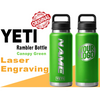 Personalized Canopy Green Color YETI Rambler Stainless Steel Bottle, Vacuum Insulated Custom Bottle, Laser Engraved Bottle in Different Size