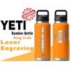 Personalized King Crab Color YETI Rambler Stainless Steel Bottle, Vacuum Insulated Custom Bottle, Laser Engraved Bottle in Different Size