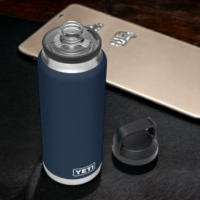 Personalized Navy Color YETI Rambler Stainless Steel Bottle, Vacuum Insulated Custom Bottle, Laser Engraved Bottle in Different Size