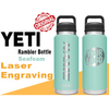 Personalized Seafoam Color YETI Rambler Stainless Steel Bottle, Vacuum Insulated Custom Bottle, Laser Engraved Bottle in Different Size