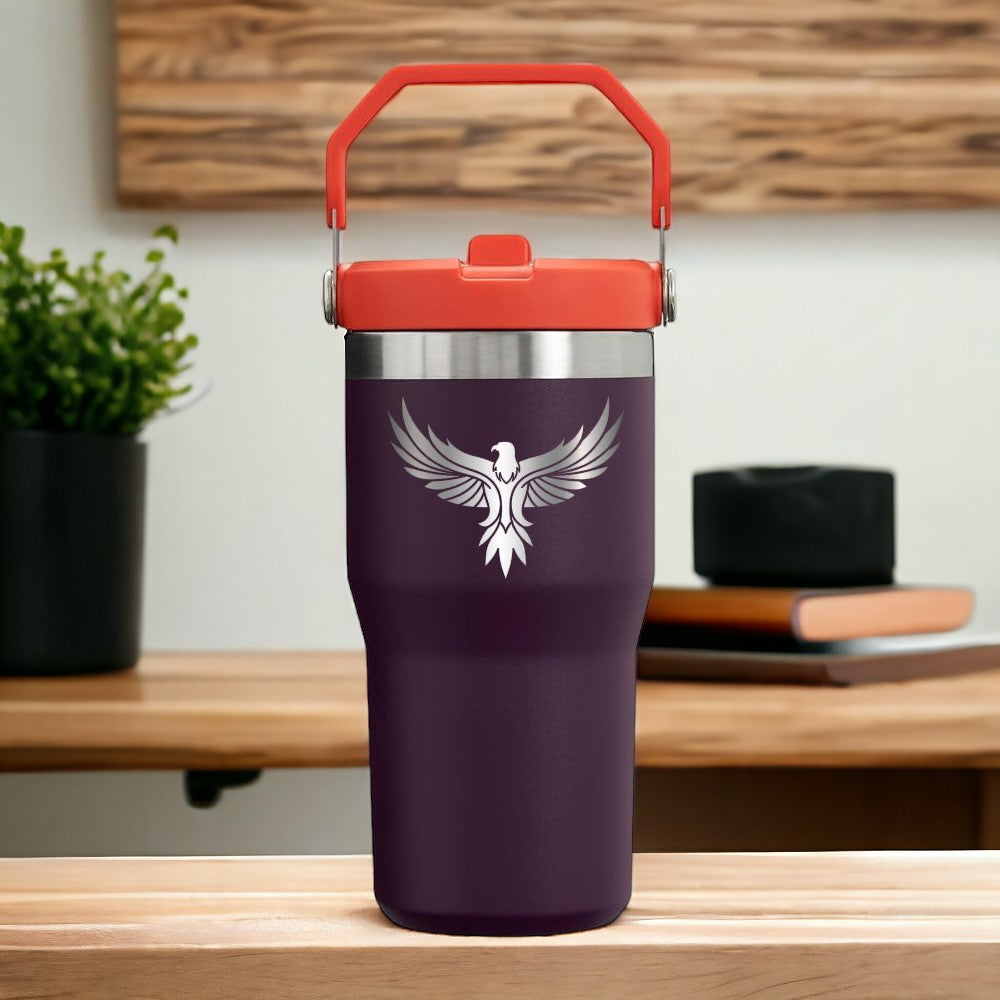 Personalized Stanley 20oz IceFlow Stainless Steel Tumbler, Stanley Iceflow Custom Tumbler, Laser Engraved Travel Cup, Hydration, Camping. 12 engraving lounge