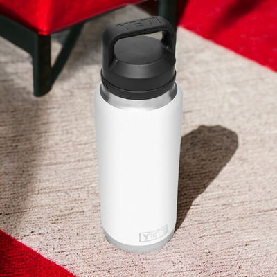 Personalized White Color YETI Rambler Stainless Steel Bottle, Vacuum Insulated Custom Bottle, Laser Engraved Bottle in Different Size
