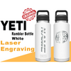Personalized White Color YETI Rambler Stainless Steel Bottle, Vacuum Insulated Custom Bottle, Laser Engraved Bottle in Different Size