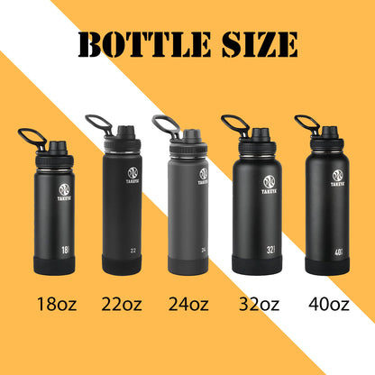 Personalized Takeya 24oz Activate Bottle: Laser Engraved Stainless Steel Water Bottle with Straw Lid, Custom Name Bottle, Custom Logo Bottle