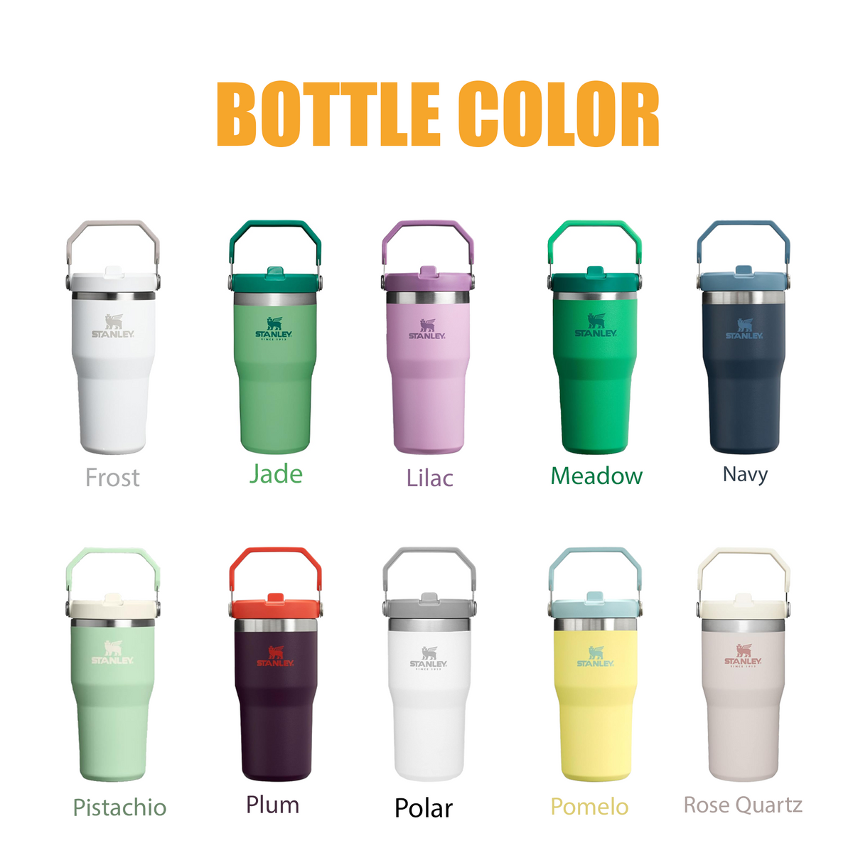 Stanley IceFlow Stainless Steel Tumbler, Personalized Stainless Steel Tumbler, Laser Engraved Tumbler, 20oz,30oz.