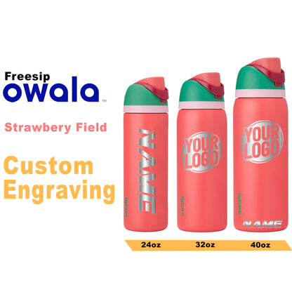 Owala Strawberry Field Color Freesip Water Bottles, Laser Engraved Owala, Custom Logo Bottle, Children Water Bottle, Zengraved Store