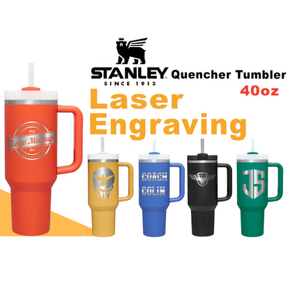 40oz Stanley Quencher H2.0 Strainless Steel Tumbler, Personalized Stainless Steel Tumbler, Laser Engraved Tumbler