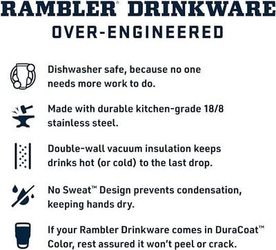 YETI Rambler 18oz Stainless Steel Water Bottle, Personalized Vacuum Insulated Bottle, Laser Engraved Water Bottle with Straw Cap, Drinkware