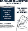 YETI Rambler 26oz 2.0 Stainless Steel Water Bottle, Personalized Vacuum Insulated Bottle, Laser Engraved Water Bottle with Straw Cap, Drinkware