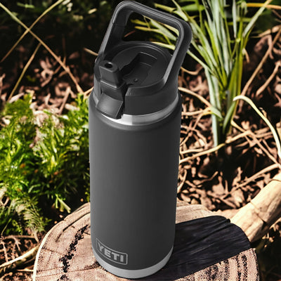YETI Rambler 26oz 2.0 Stainless Steel Water Bottle, Personalized Vacuum Insulated Bottle, Laser Engraved Water Bottle with Straw Cap, Drinkware